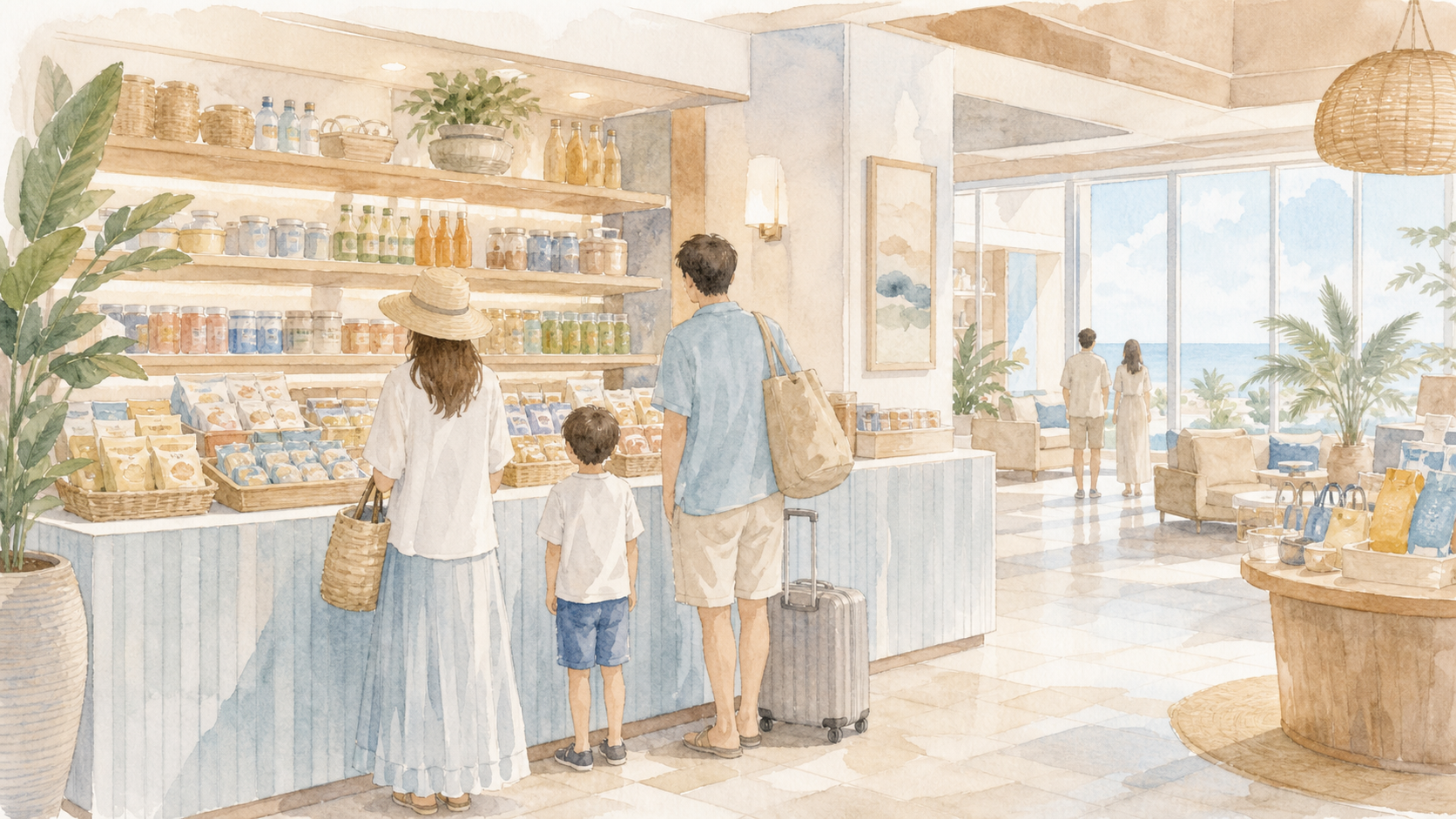 深夜に閉まる売店のイメージ